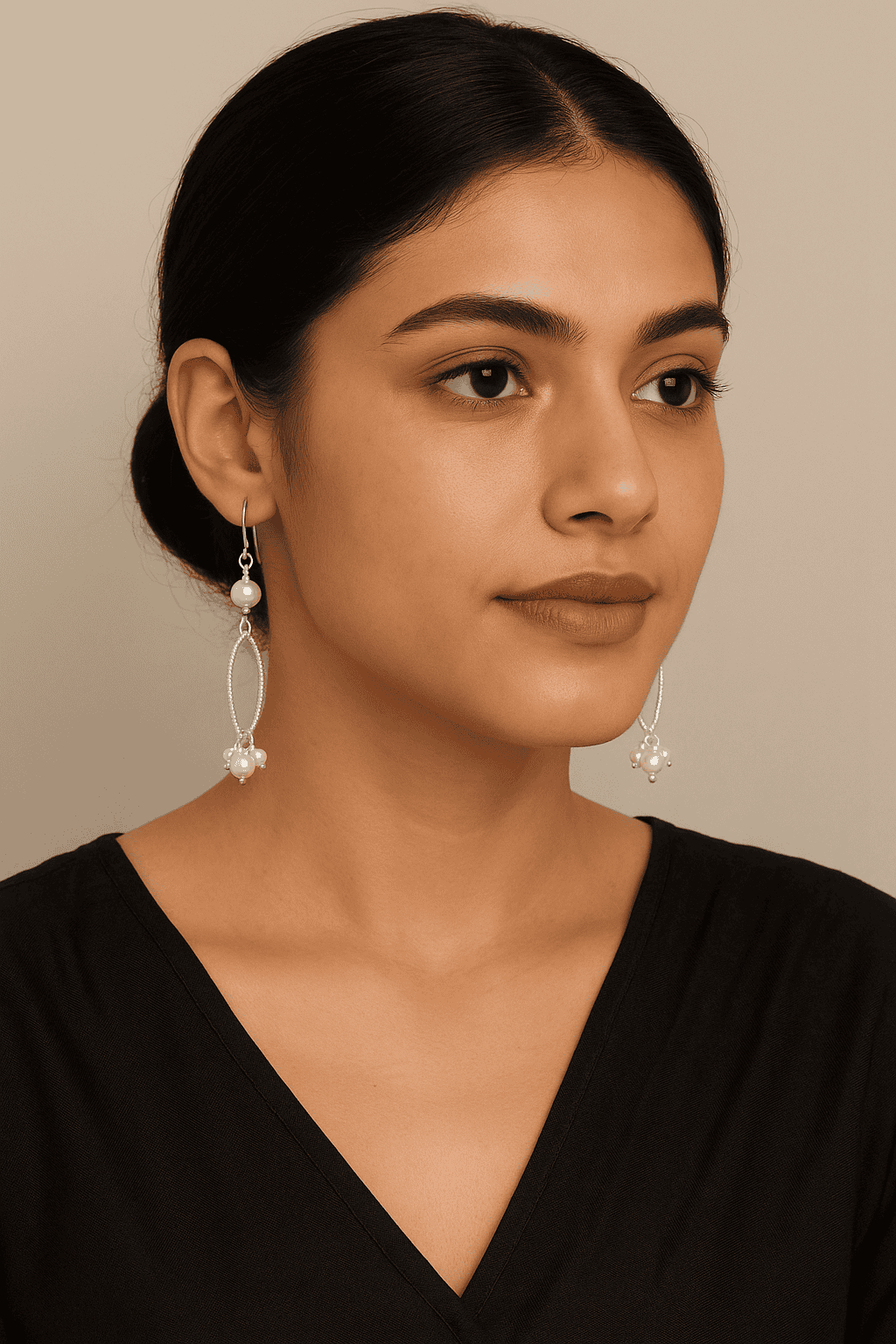 Multiple Freshwater Pearls Chandelier Silver Earrings