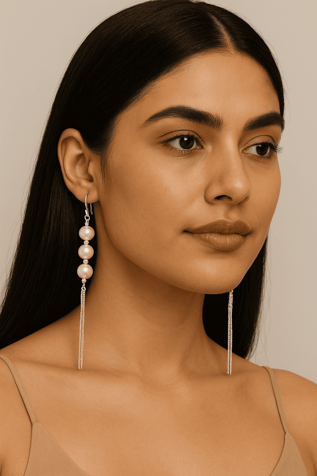 Freshwater Pearls and Fine Chain Tassels 925 Silver Earrings