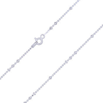 Beaded Faceted Sterling 45 CM Silver Chain