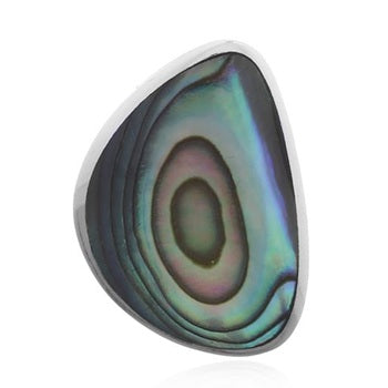 925 Silver Round-Corner Triangle Abalone Pendant – Minimal Luxury Design