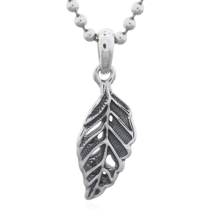Antiqued 925 Sterling Silver Leaf Pendant – Nature’s Grace