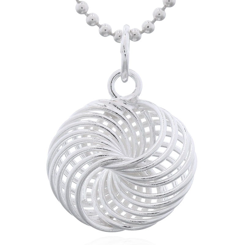 Artistic Spiral Coil 925 Silver Pendant – Modern Statement