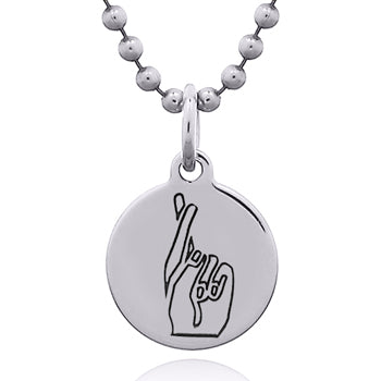 Fingers Crossed Sterling Silver Pendant – Lucky Charm