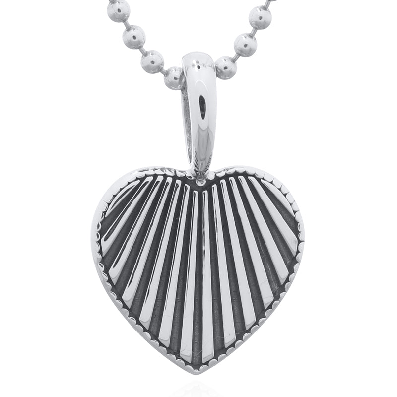 Vertical Heart Engraved 925 Silver Pendant – Personal Touch