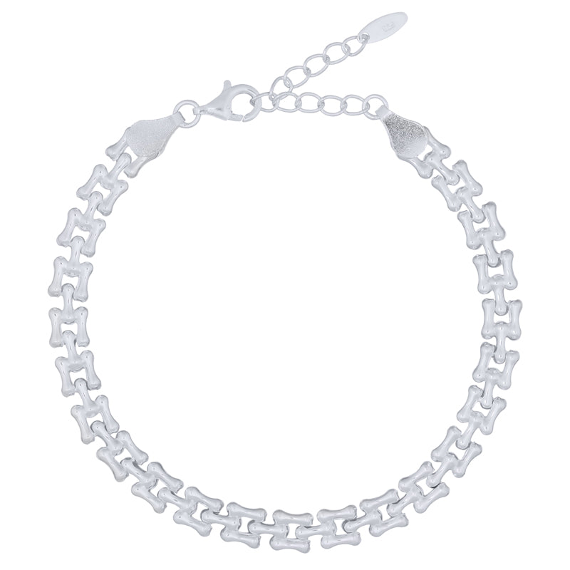 Sterling Silver Fancy Link Chain Bracelet – Modern Classic