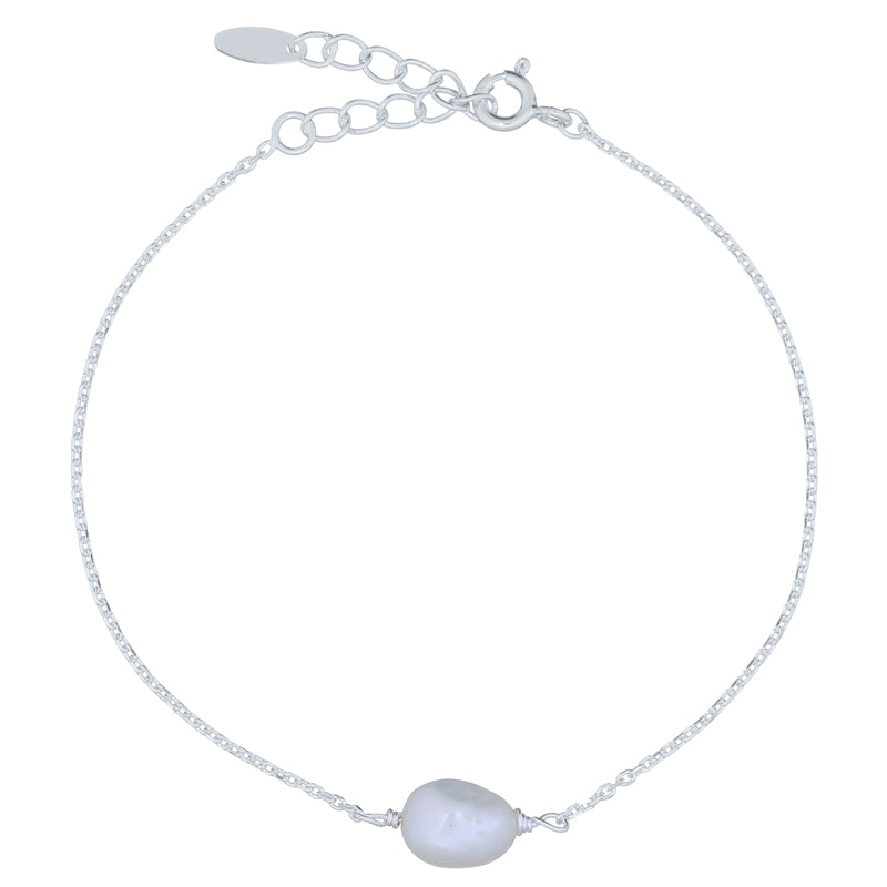 925 Sterling Silver Minimalist Fresh Water Pearl Bracelet