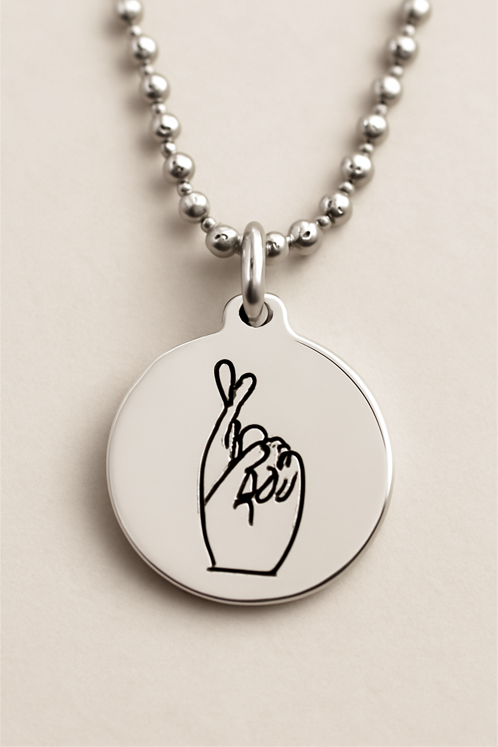 Fingers Crossed Sterling Silver Pendant – Lucky Charm