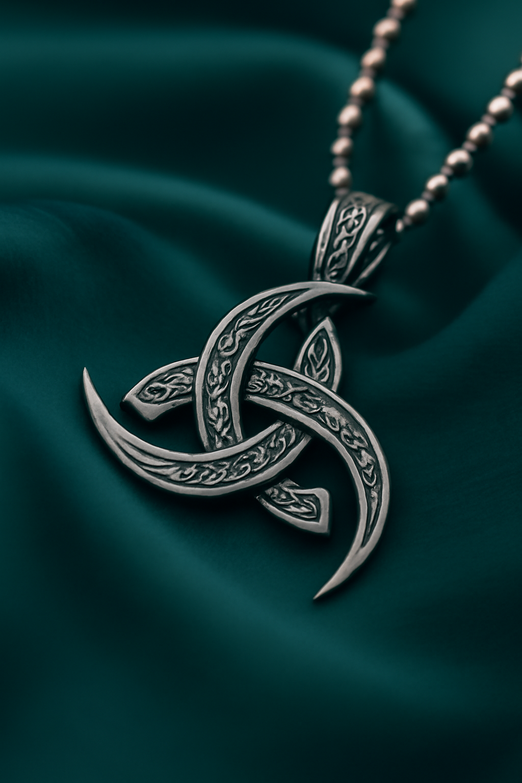 Triple Horn of Odin Sterling Silver Pendant – Viking Symbol