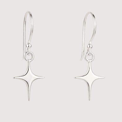 Asymmetric Star Sterling Silver Dangle Earrings