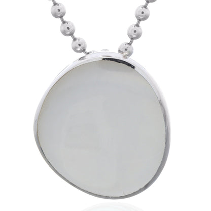 Pebble-Style Sterling Silver Pendant with Mother of Pearl