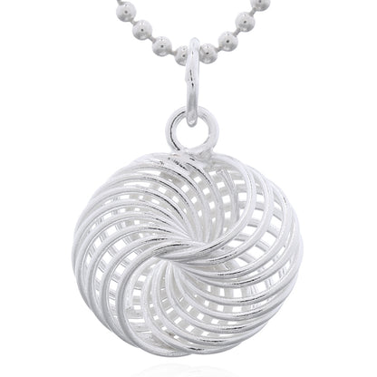 Artistic Spiral Coil 925 Silver Pendant – Modern Statement