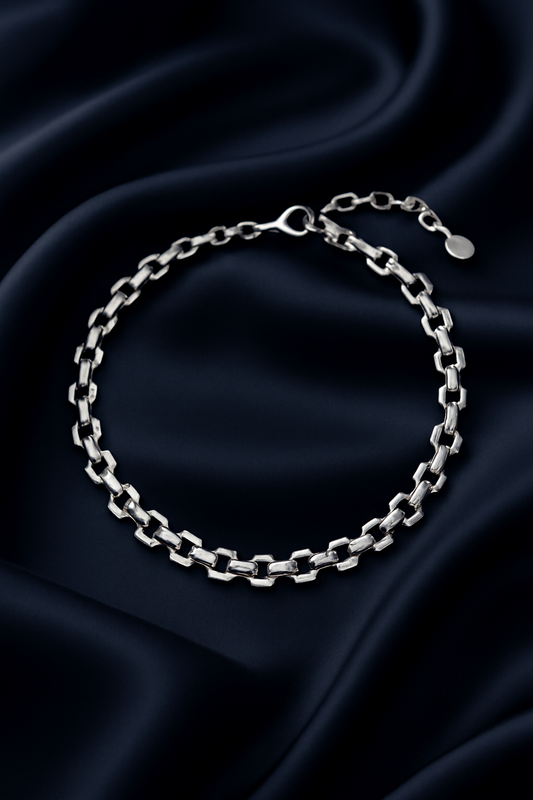 Sterling Silver Fancy Link Chain Bracelet – Modern Classic