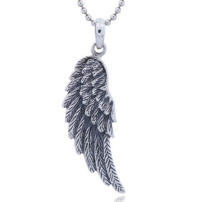 Angel Feather Wing Silver Pendant – Symbol of Protection