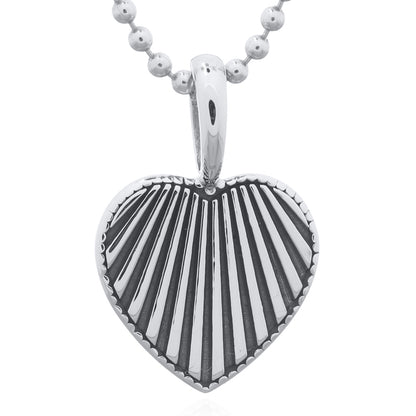 Vertical Heart Engraved 925 Silver Pendant – Personal Touch