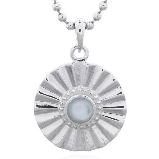 Sun Beam Mother Of Pearl 925 Silver Pendant – Radiant Glow