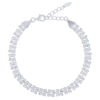 Sterling Silver Fancy Link Chain Bracelet – Modern Classic