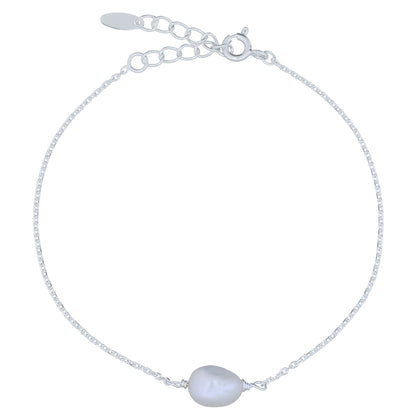 925 Sterling Silver Minimalist Fresh Water Pearl Bracelet