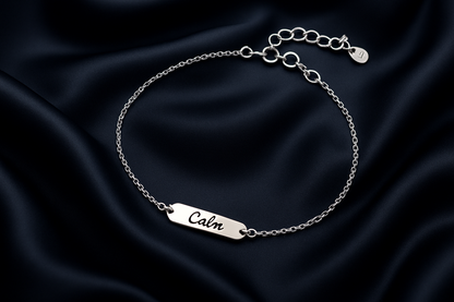 CALM’ Bar in 925 Silver Rolo Bracelet – Mindful Style