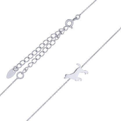 Silver Chain Necklace with Doggy Charm – Pet Lover’s Style