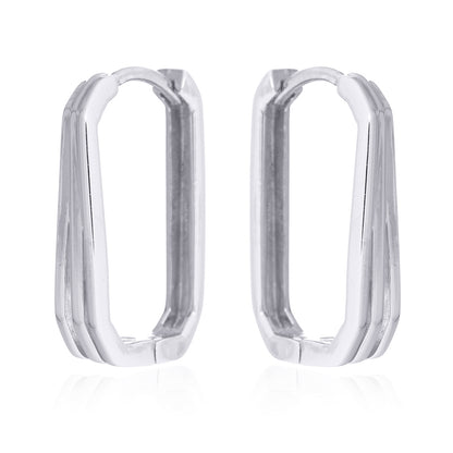 Modern Octagon Sterling Silver Hinged Hoops – Geometric Chic
