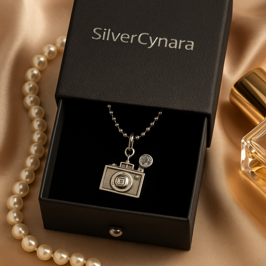 Sterling Silver Film Flash Camera Pendant – Retro Chic