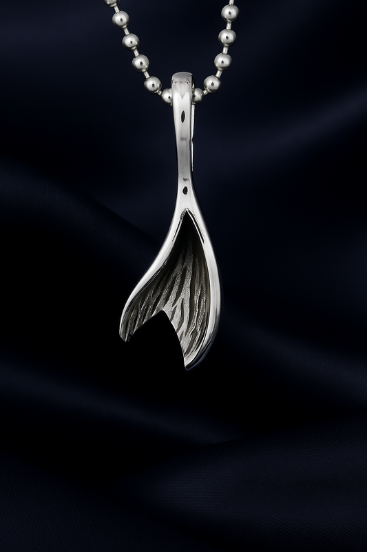 Sterling Silver Tiny Wavy Fish Tail Pendant – Ocean Spirit