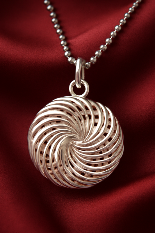 Artistic Spiral Coil 925 Silver Pendant – Modern Statement