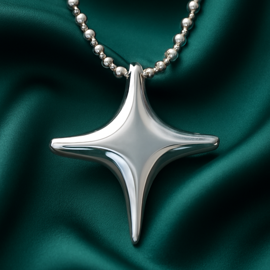 Asymmetric Star Sterling Silver Pendant – Celestial Charm