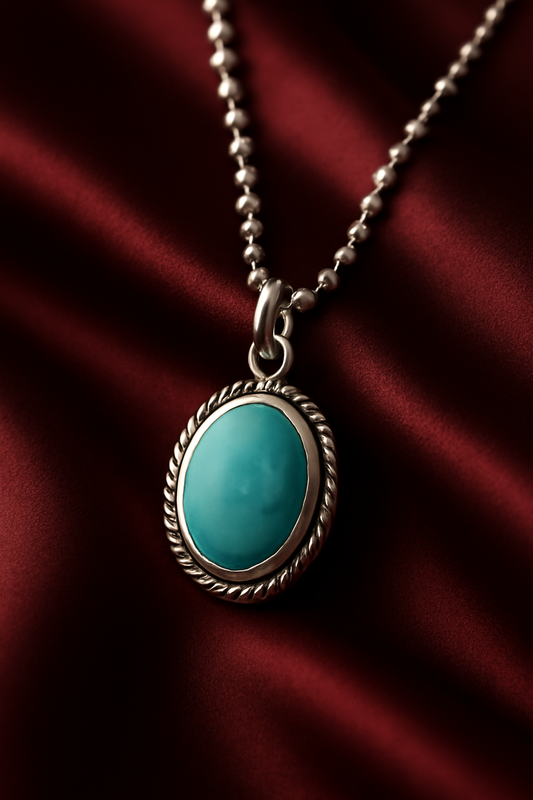 Elegant 925 Sterling Silver Oval Green Stone Pendant – Luxe Design