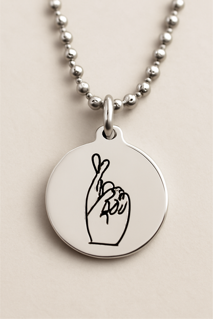 Fingers Crossed Sterling Silver Pendant – Lucky Charm