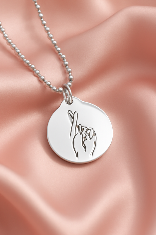 Fingers Crossed Sterling Silver Pendant – Lucky Charm