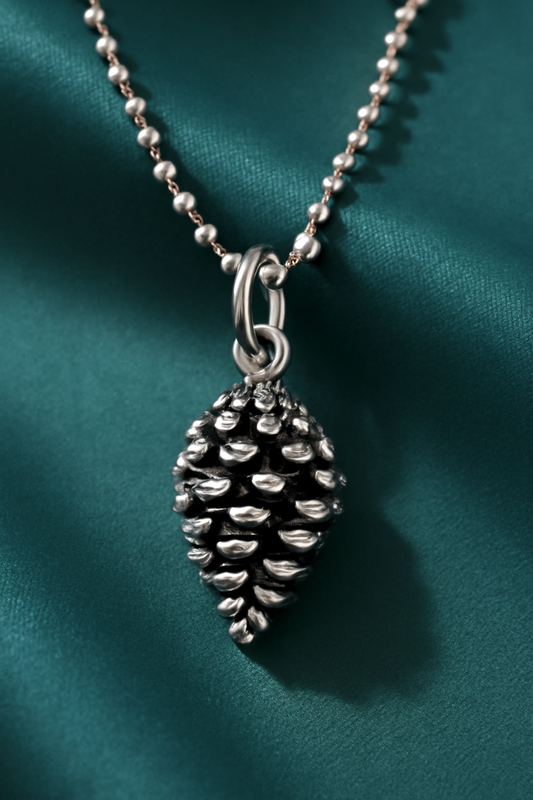 Pinecone Sterling Silver Pendant – Nature-Inspired Design