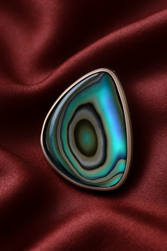 925 Silver Round-Corner Triangle Abalone Pendant – Minimal Luxury Design